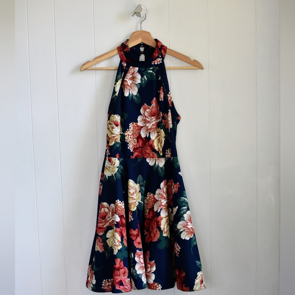 ☆ Floral Halter Neck Dress